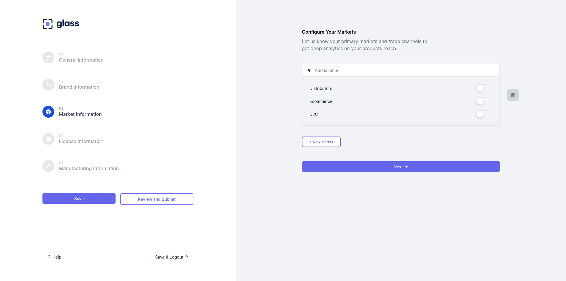 Markets the product is being sold on